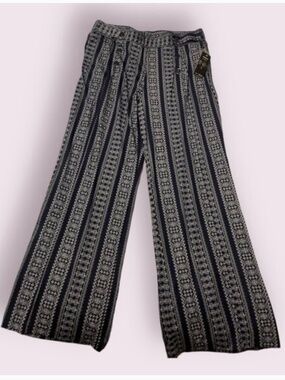 Geo Comfy Lounge Wide Leg Chill Pull On Hipster Hippie Artsy Art Aztec Pants